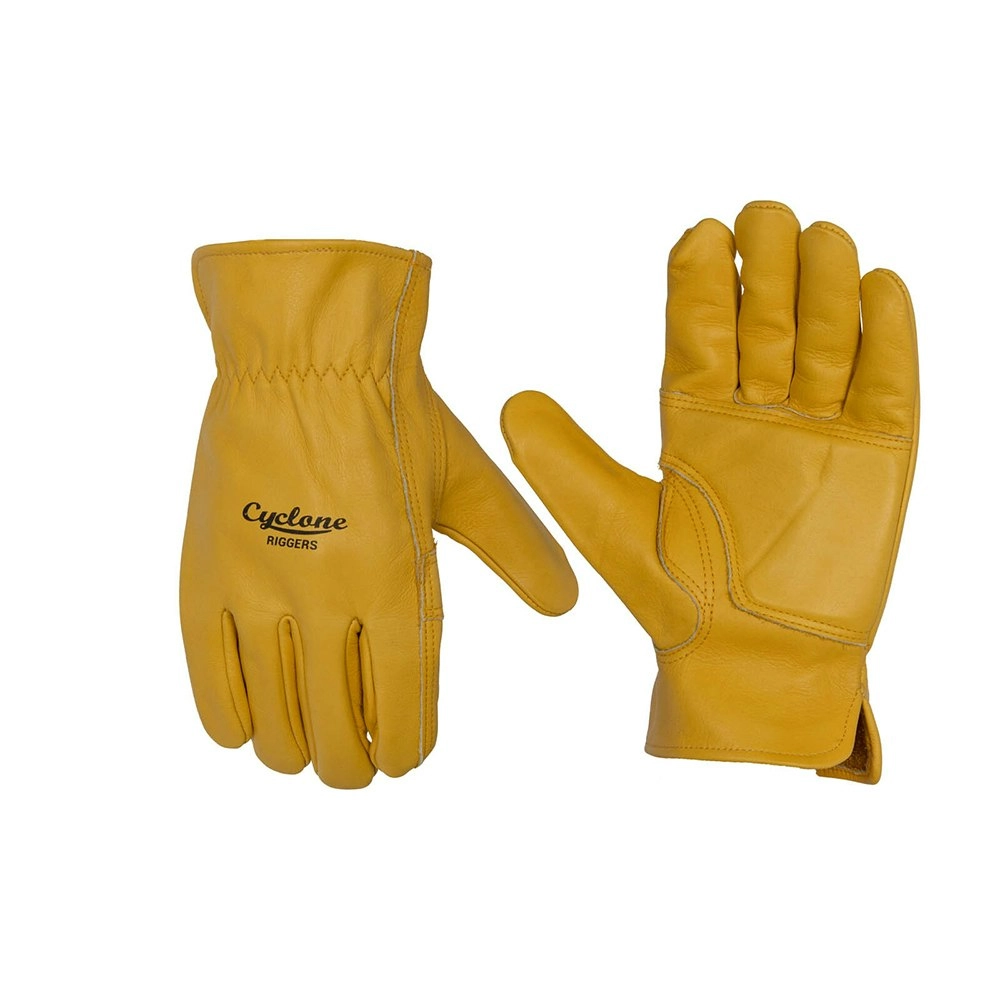 Cyclone Size XL Padded Riggers Gardening Gloves Riggers Leather Yellow