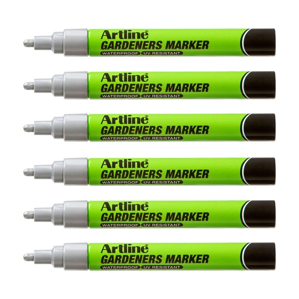 12PK Artline Gardeners Permanent Marker Fade Resistant - Silver