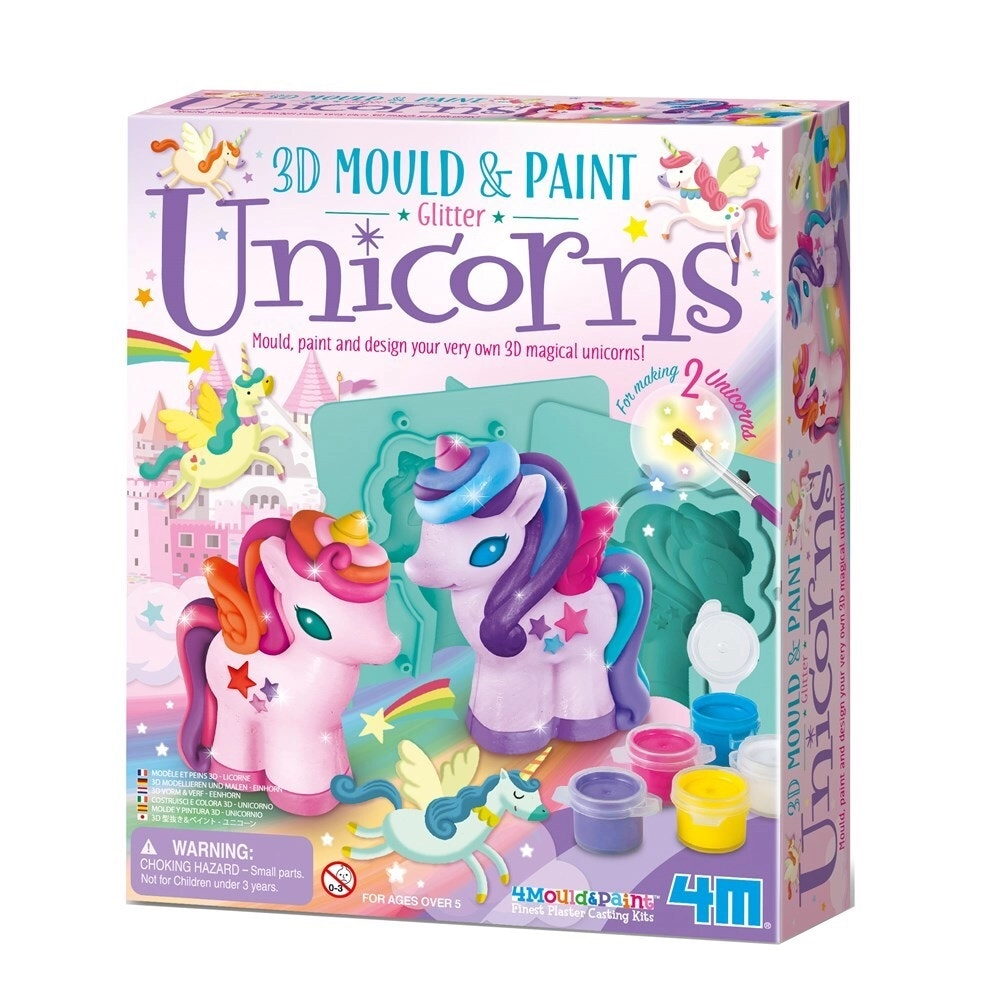 4M Make Your Own Mould & Paint 3D Glitter Unicorns DIY Kids Activity Toy 4y+