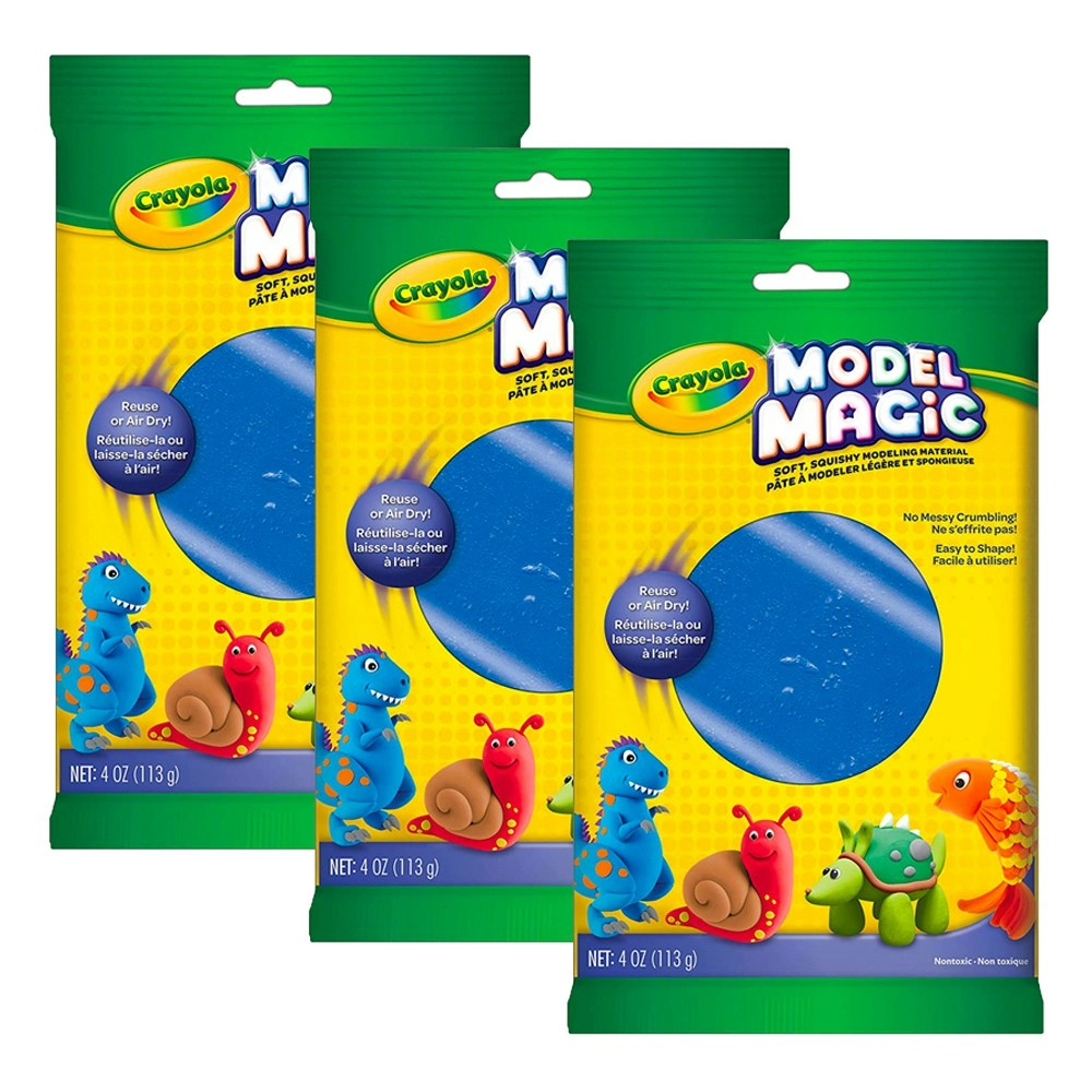 3x Crayola Childrens Creative Model Magic Squishy Modeling Material 113gms BLU