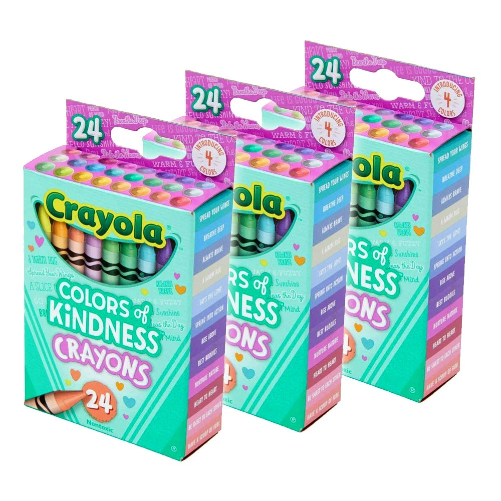 3x 24pc Crayola Colors Of Kindness Crayons Kids/Child Drawing Colouring Set 3y+