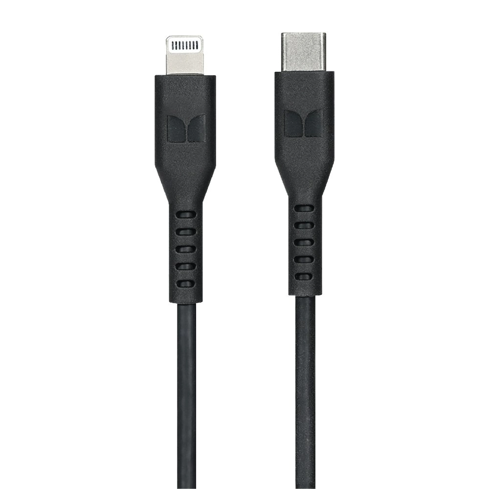 Monster 2M MFI-Certified Lightning to USB-C Charging/Sync Cable For iPhone BLK