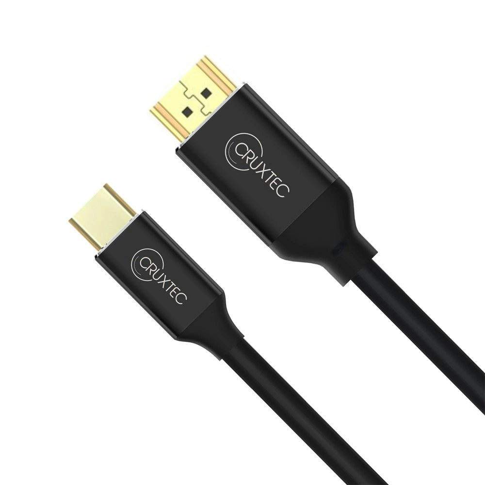 Cruxtec CH8K-01-BK Black USB-C Male To HDMI Male Cable 8K 1m Gold Plated