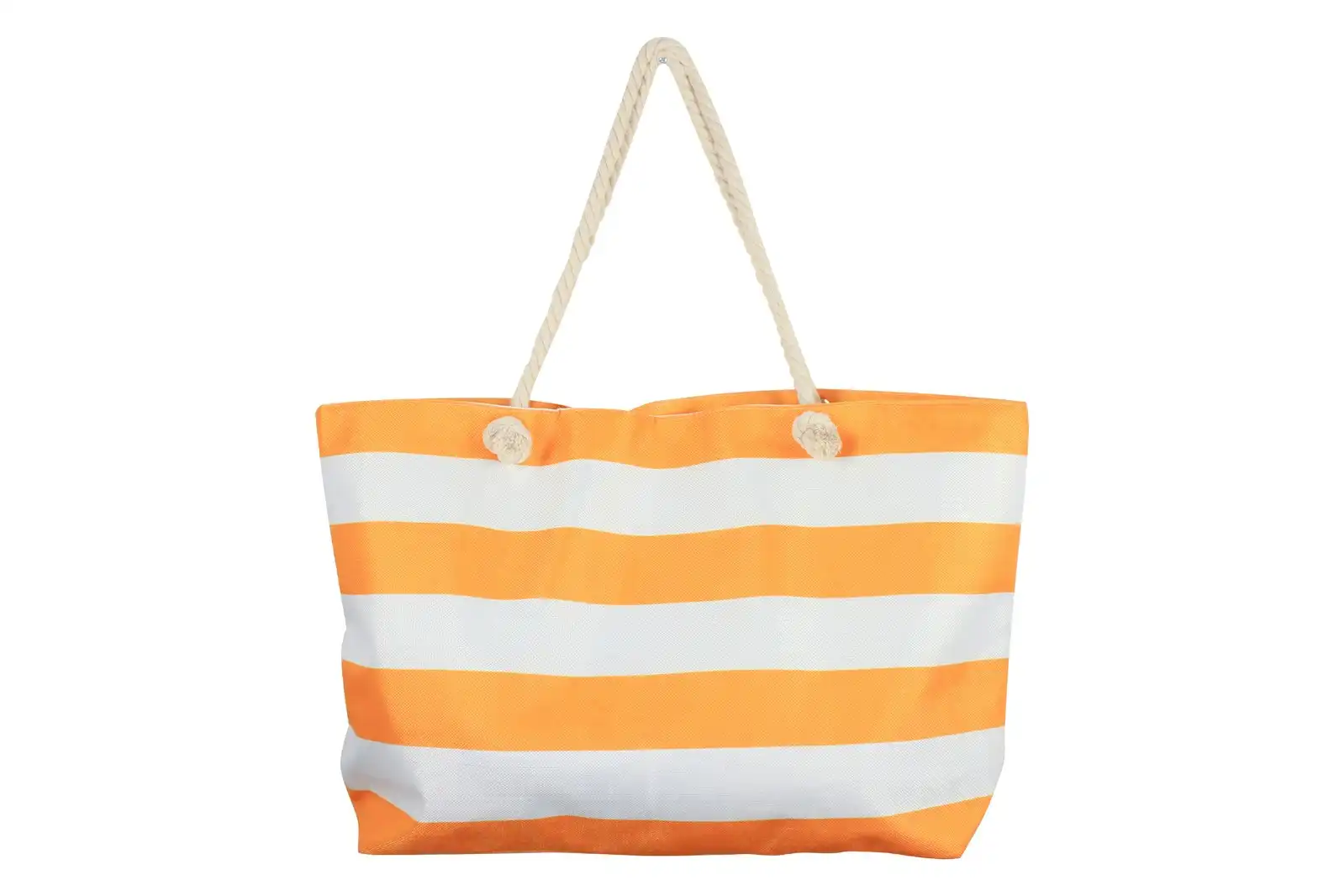 Good Vibes 70x42cm Retro Stripe Jumbo Beach Summer Hand Bag w/ Inner Zip Mango