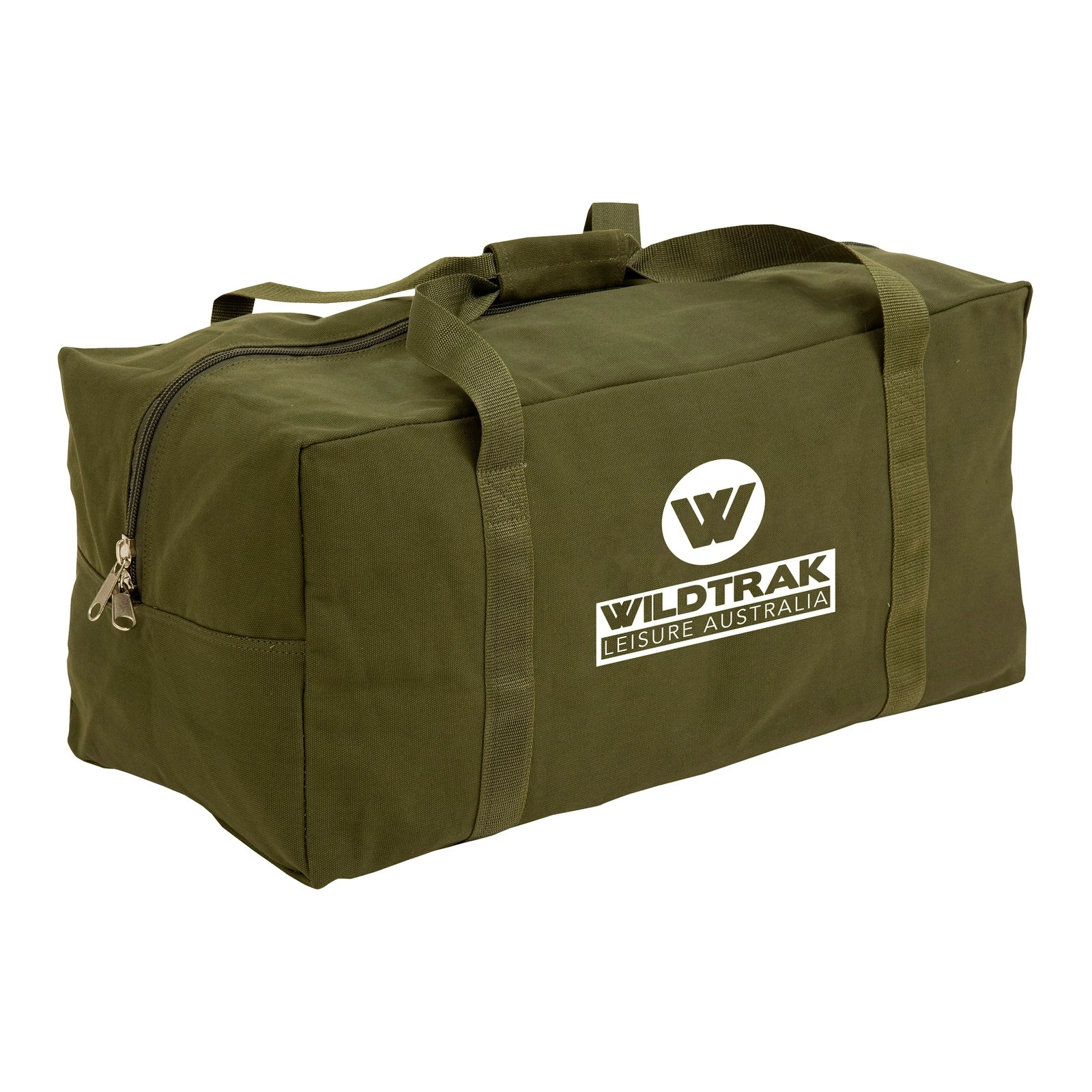 Wildtrak 90x40cm Canvas 470GSM Carry Duffle Bag Camping/Travel Storage XL Green