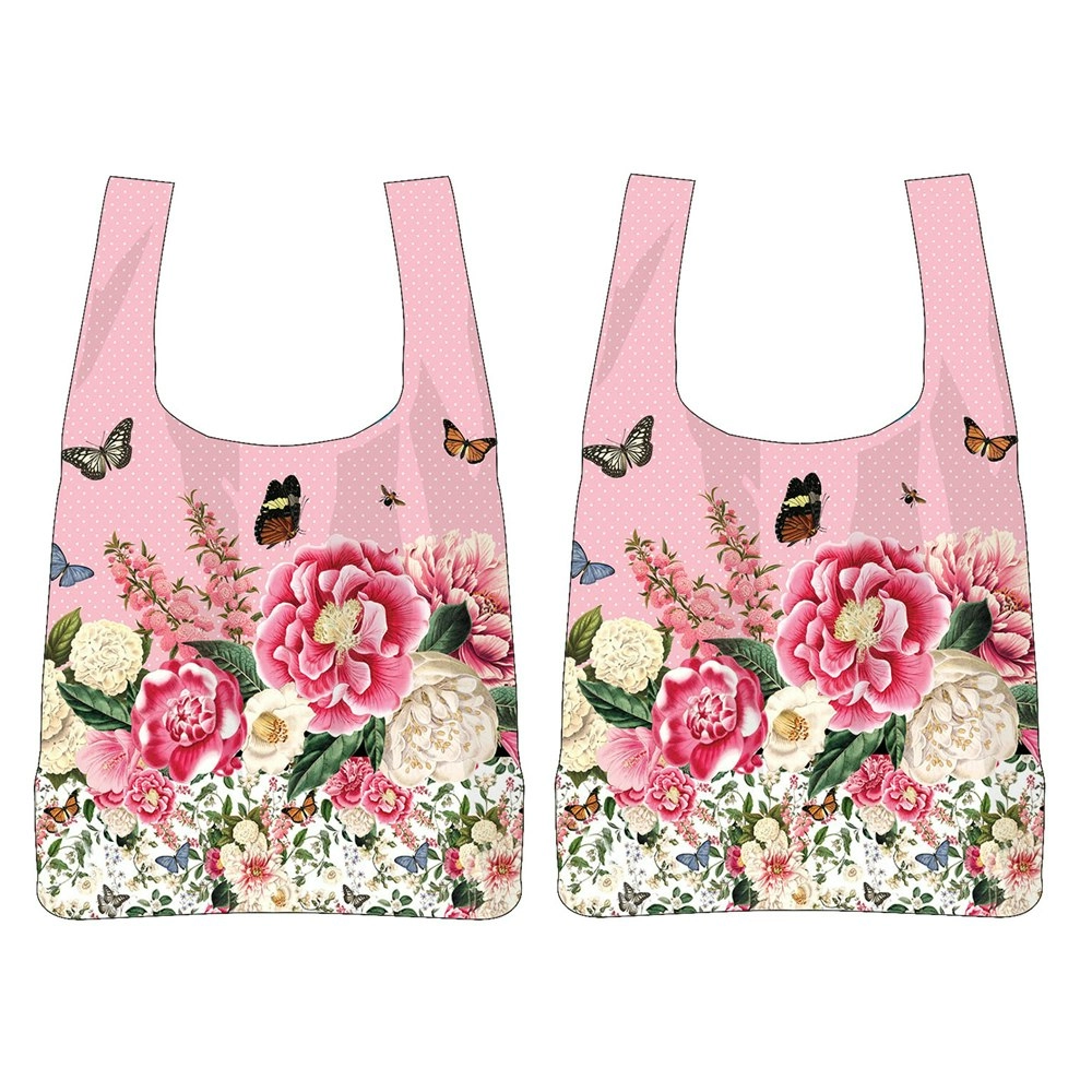 2PK Floral Garden 65x40cm Decorative Shoulder/Tote Bag Women's Handbag Pink