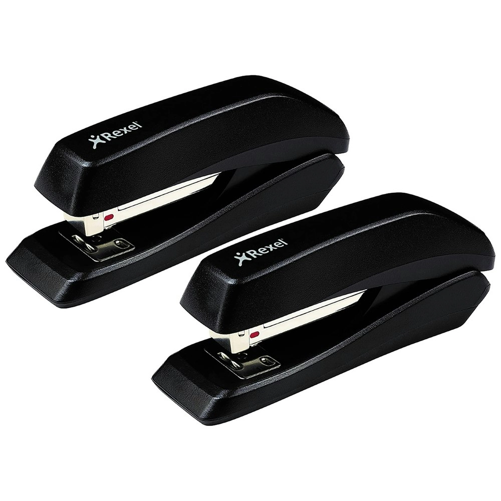 2pk Rexel Ecodesk Compact 20-Sheet Paper Stapler Office/School Stationery BLK