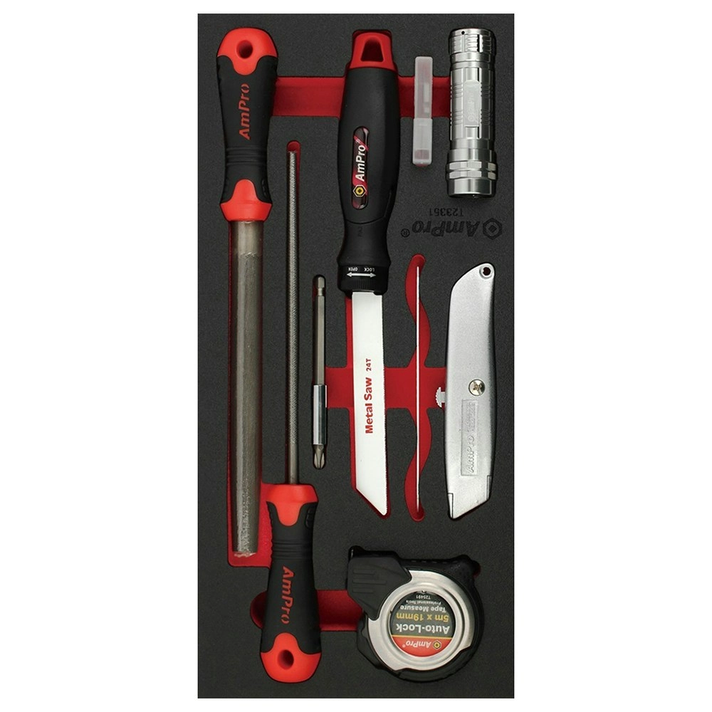 20pc Ampro Multi-Use Knife/Blade/Screwdriver/Torch/Files Tool Kit Set TS33351