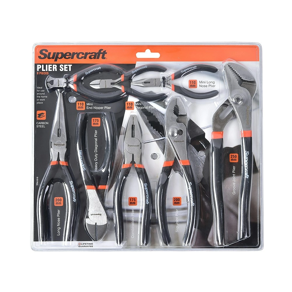 8pc Supercraft Multipurpose Gripping/Cutting Home Improvement DIY Pliers Set