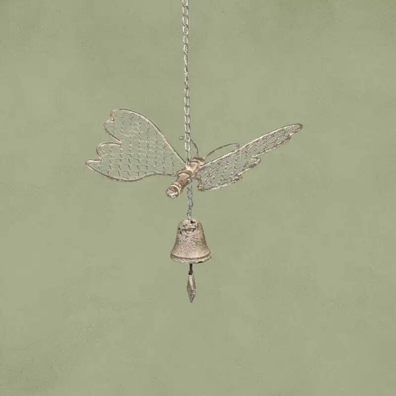 Willow & Silk Metal 69cm Hanging Butterfly Garden Bell Decor