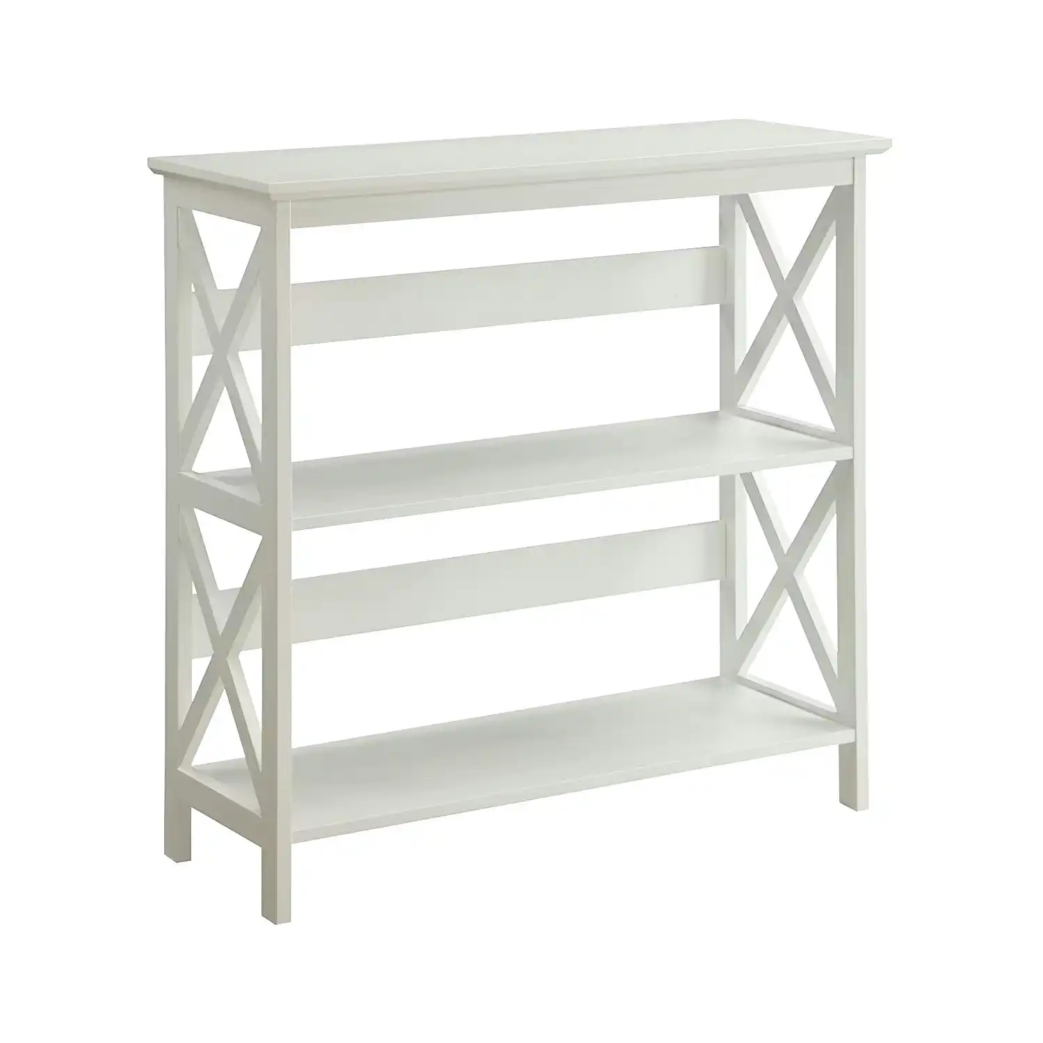 Sarantino Lucas 3-Tier Bookshelf Display Rack - White