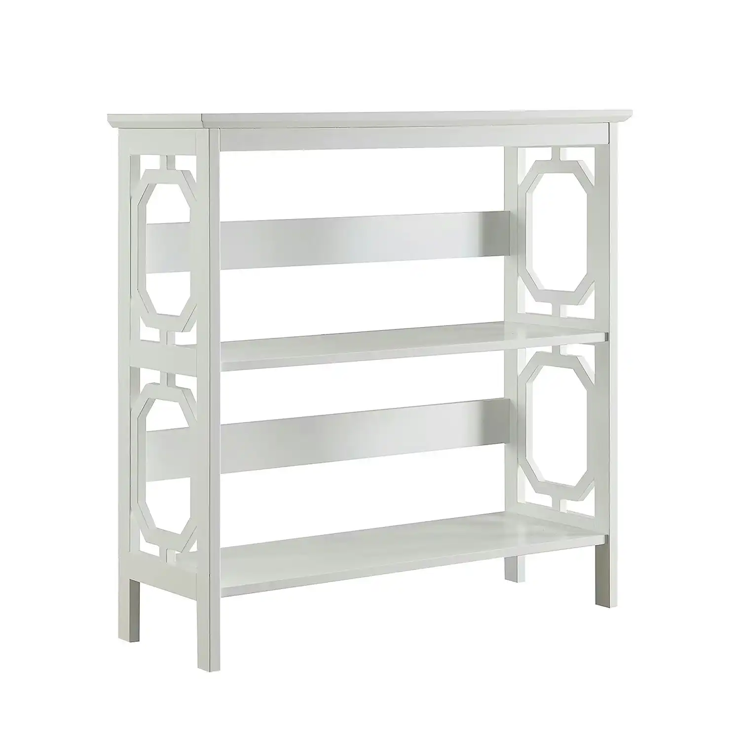 Sarantino Laurel 3-Tier Bookshelf Display Rack- White