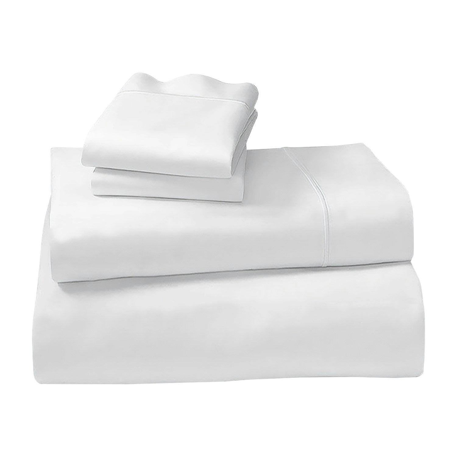 Cotton microfibre 1000TC 4pc Queen sheet set - White