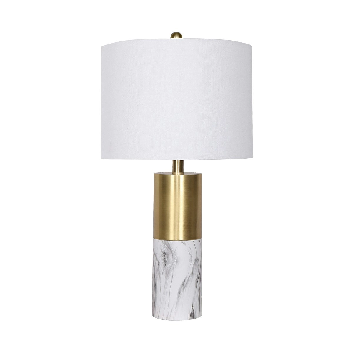 Sarantino Metal and Marble Table Lamp - White