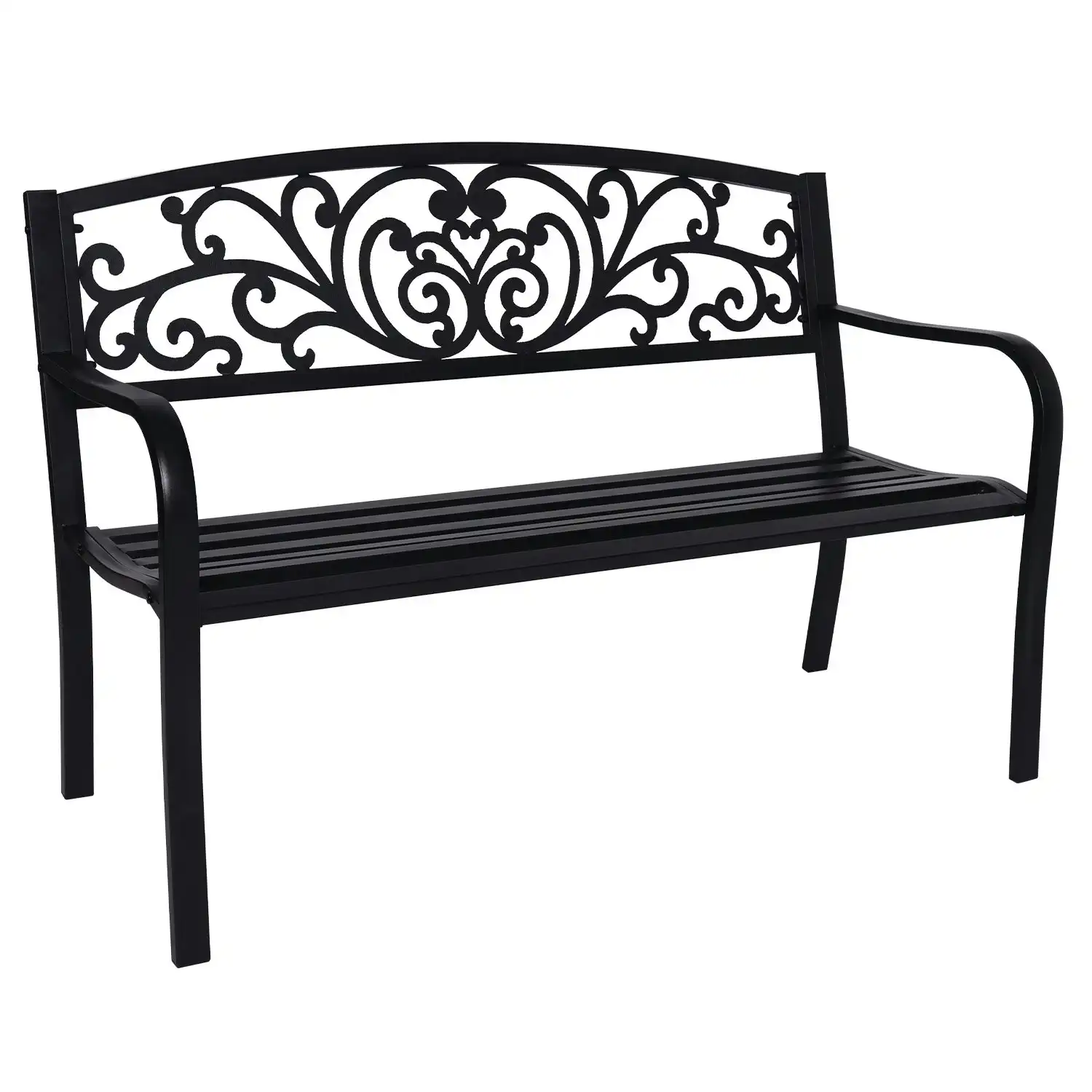 Wallaroo Steel Outdoor Garden Bench - Floral