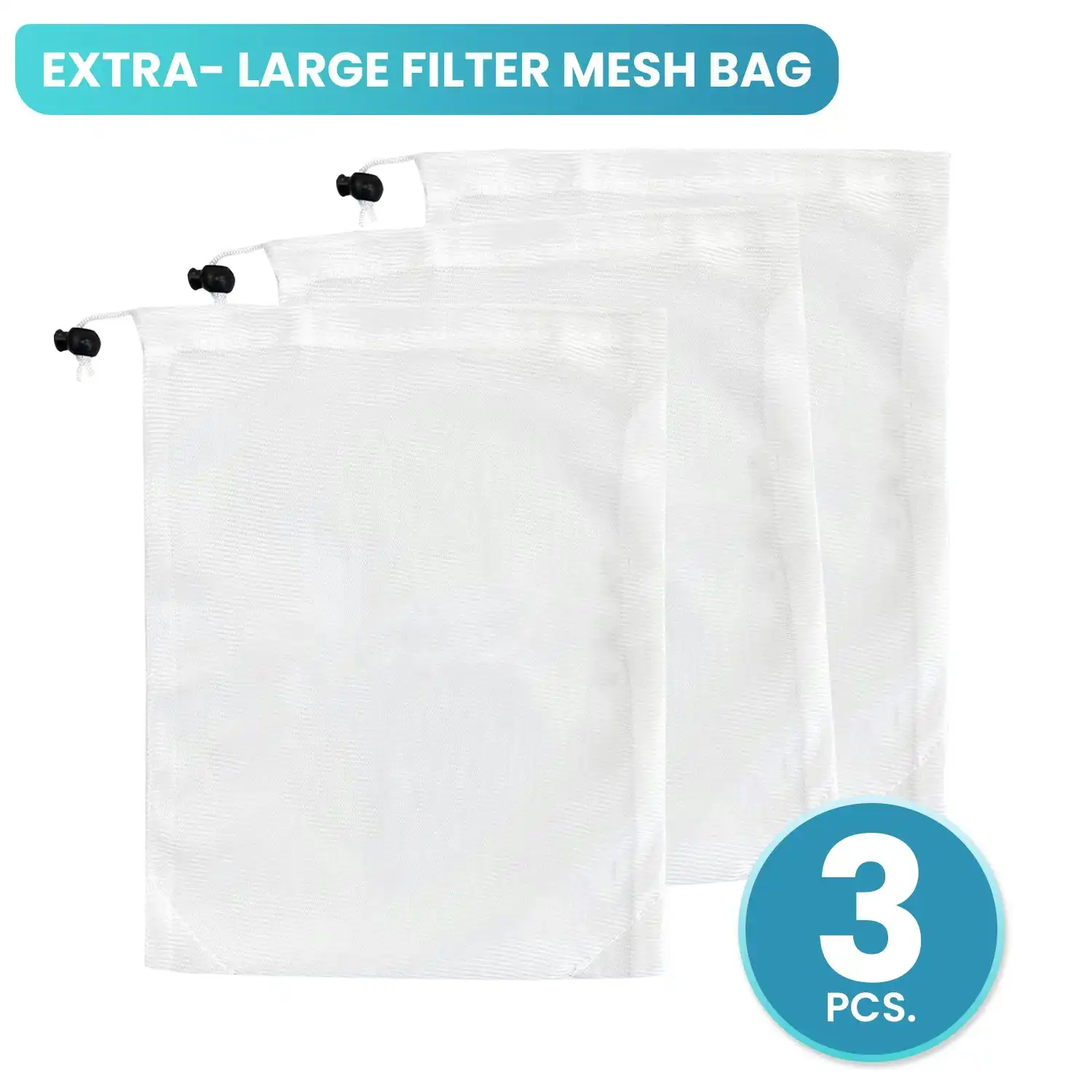 3x Spare Extra Large Mesh Bags for Pool Vacuum Leaf-Eater