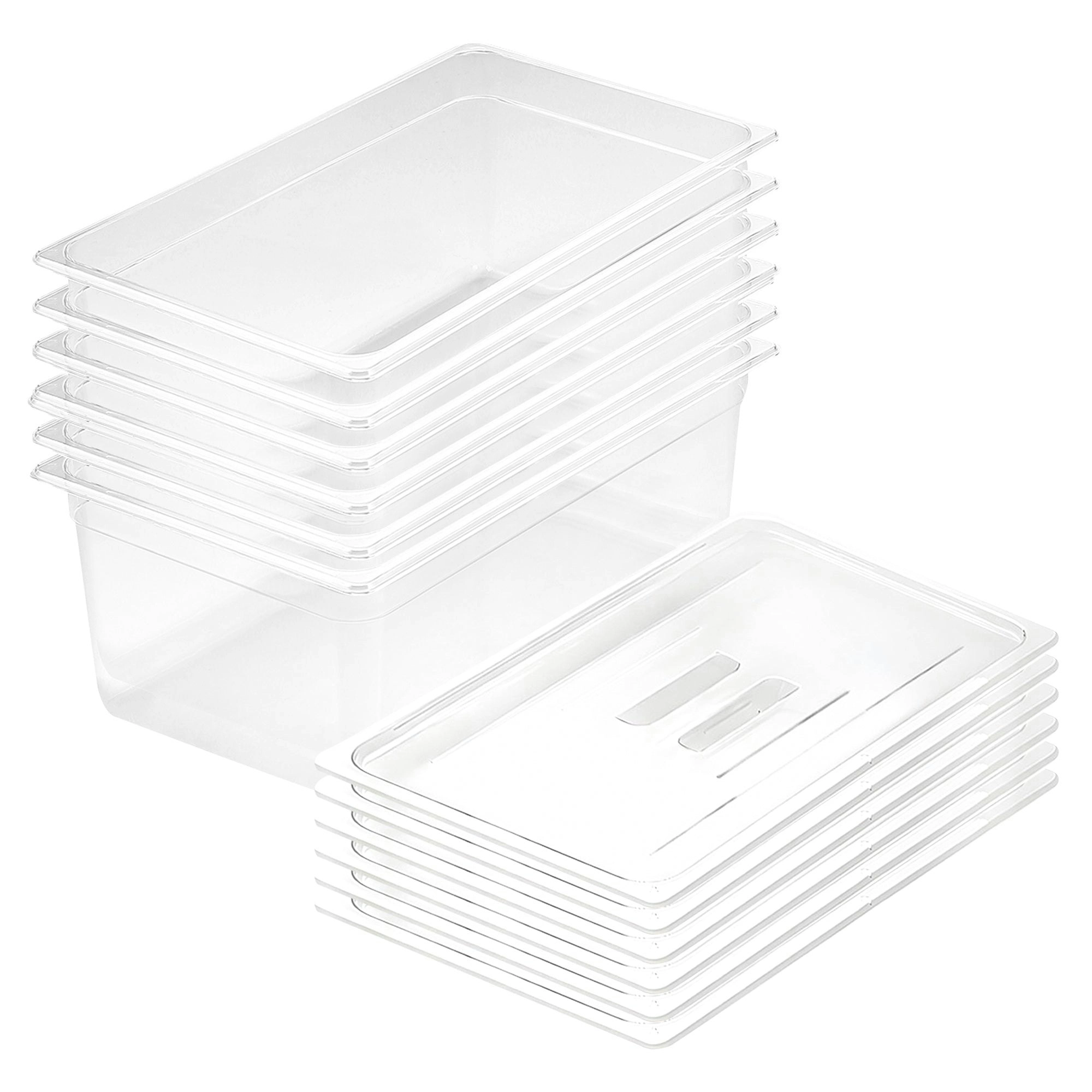 Soga 200mm Clear Gastronorm GN Pan 1/1 Food Tray Storage Bundle of 6 with Lid