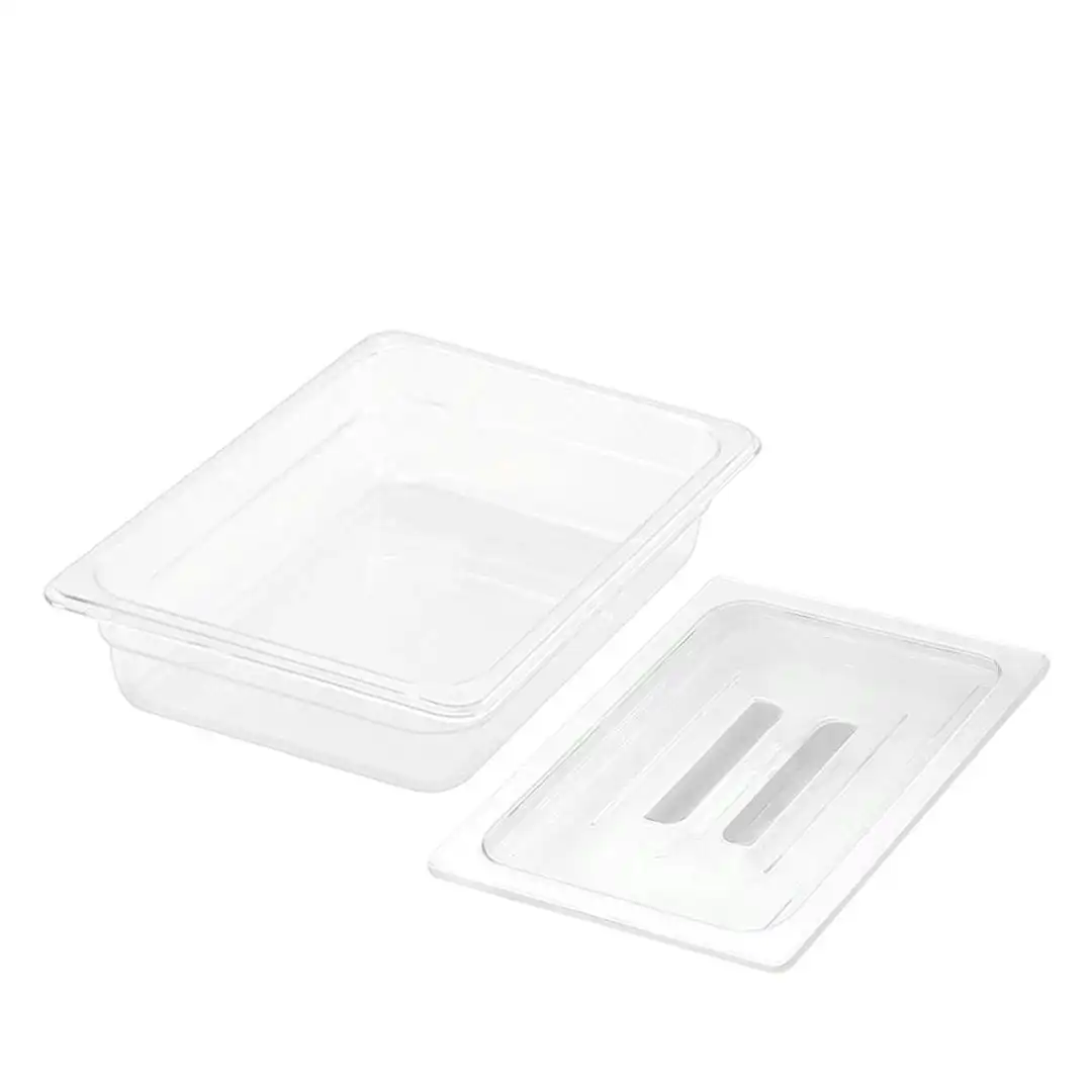 Soga 65mm Clear Gastronorm GN Pan 1/2 Food Tray Storage with Lid