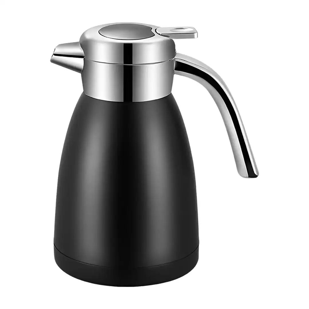 Soga 1.8L Stainless Steel Kettle Insulated Vacuum Flask Water Coffee Jug Thermal Black