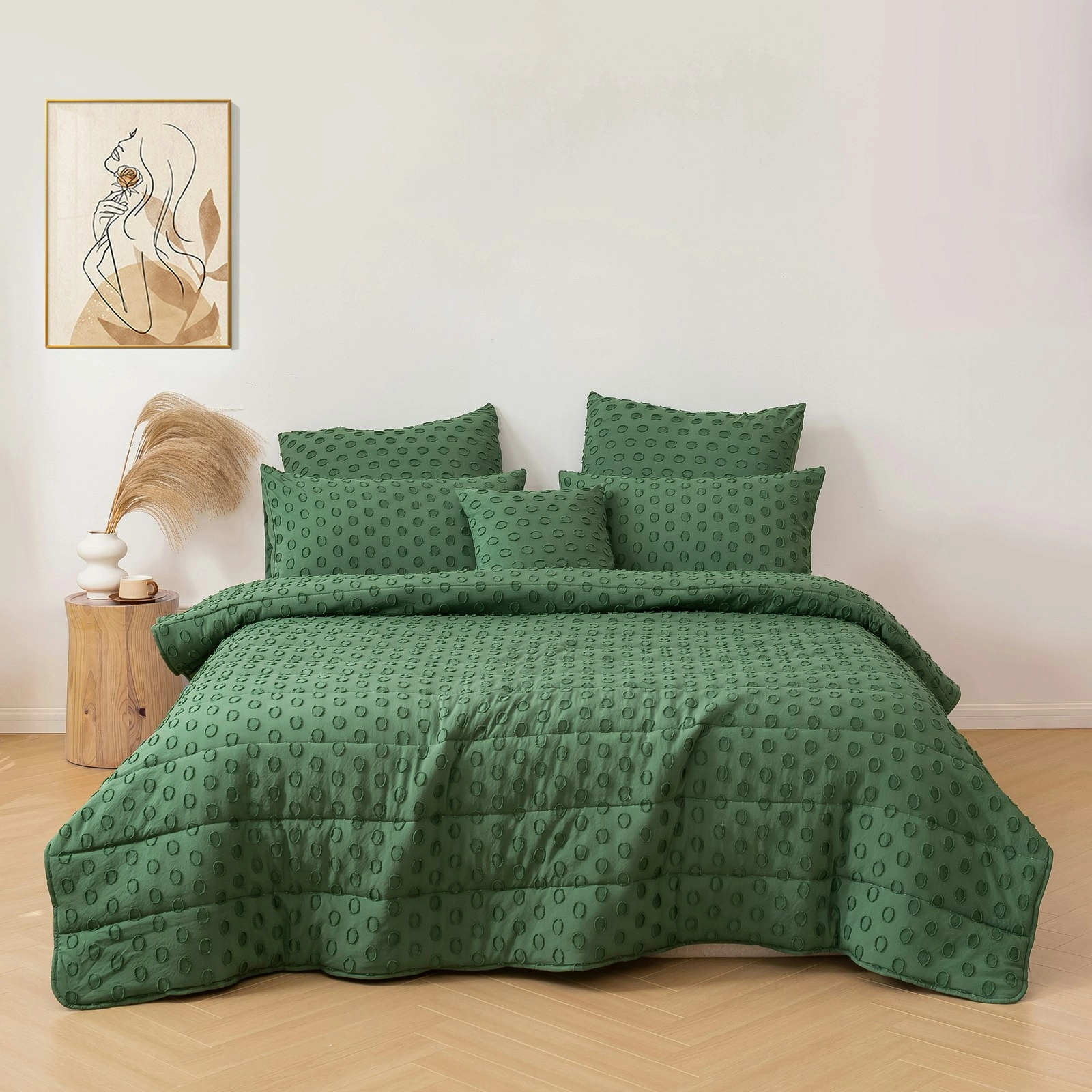 Dreamaker Haven Spot 6 Piece Comforter Set Eden King Bed