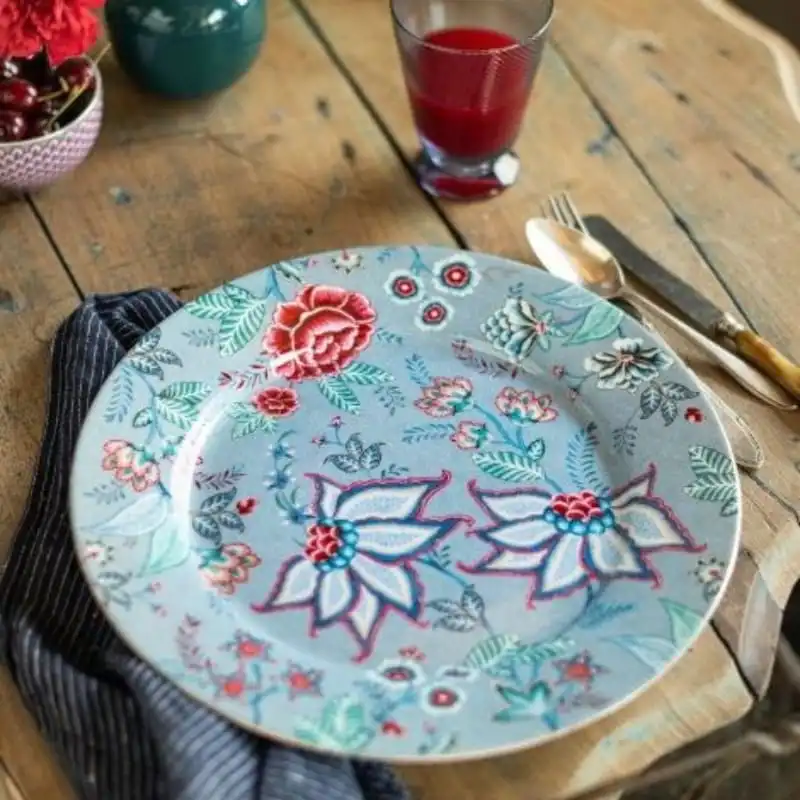 PIP Studio Flower Festival Porcelain Light Blue 32cm Plate