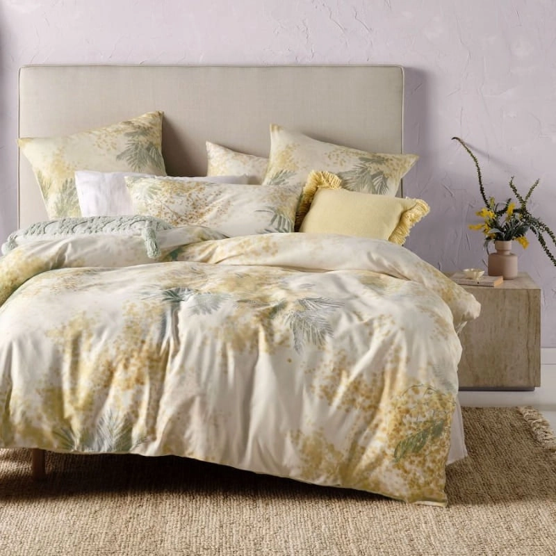 Linen House Mimosa Yellow Quilt Cover Set