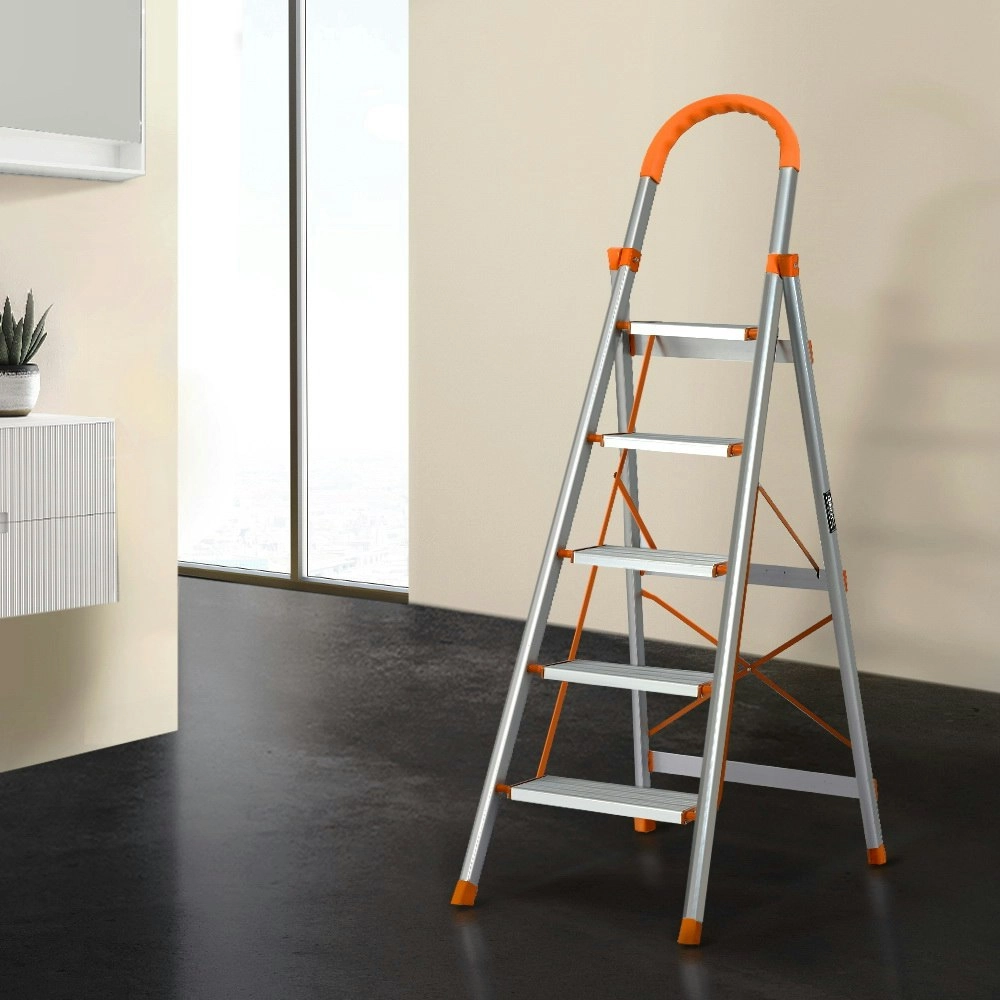 Giantz 5 Step Ladder Multi-Purpose Folding Aluminium Light Weight Platform