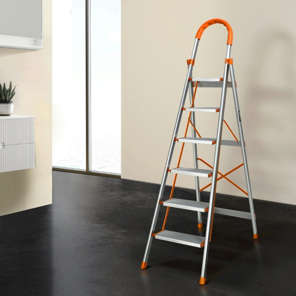 Giantz 6 Step Ladder Multi-Purpose Folding Aluminium Light Weight Platform