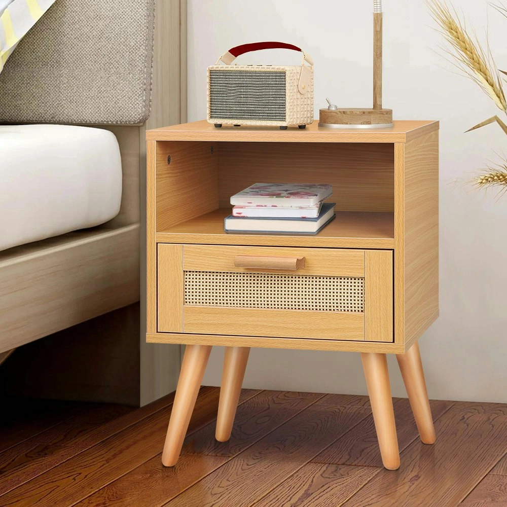 Alfordson Bedside Table Scandinavian Rattan