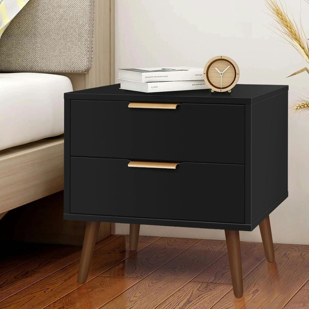 Alfordson Bedside Table Black Scandinavian