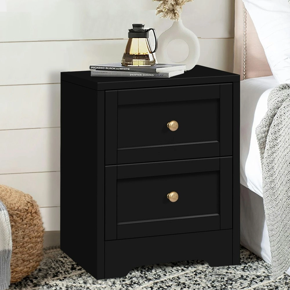 Alfordson Bedside Table Hamptons Black