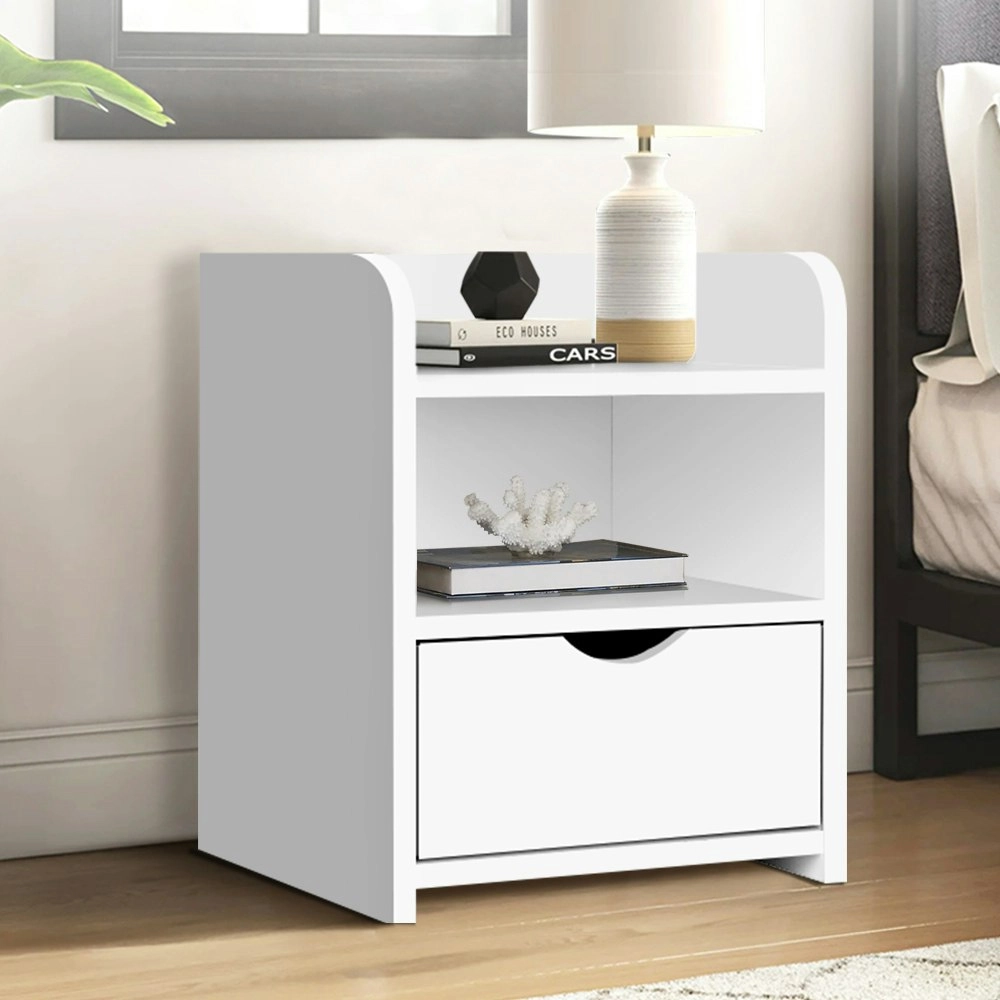 Alfordson Bedside Table Open Shelf White