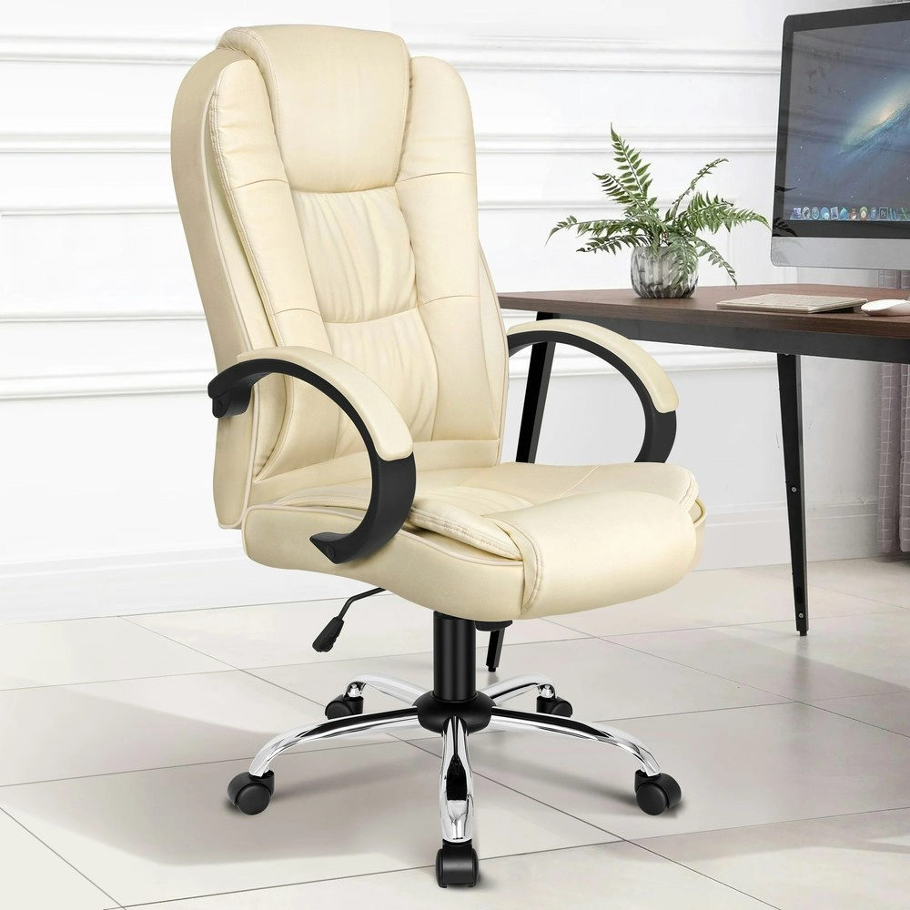 Alfordson Office Chair Tilt Adjustable Adam Beige