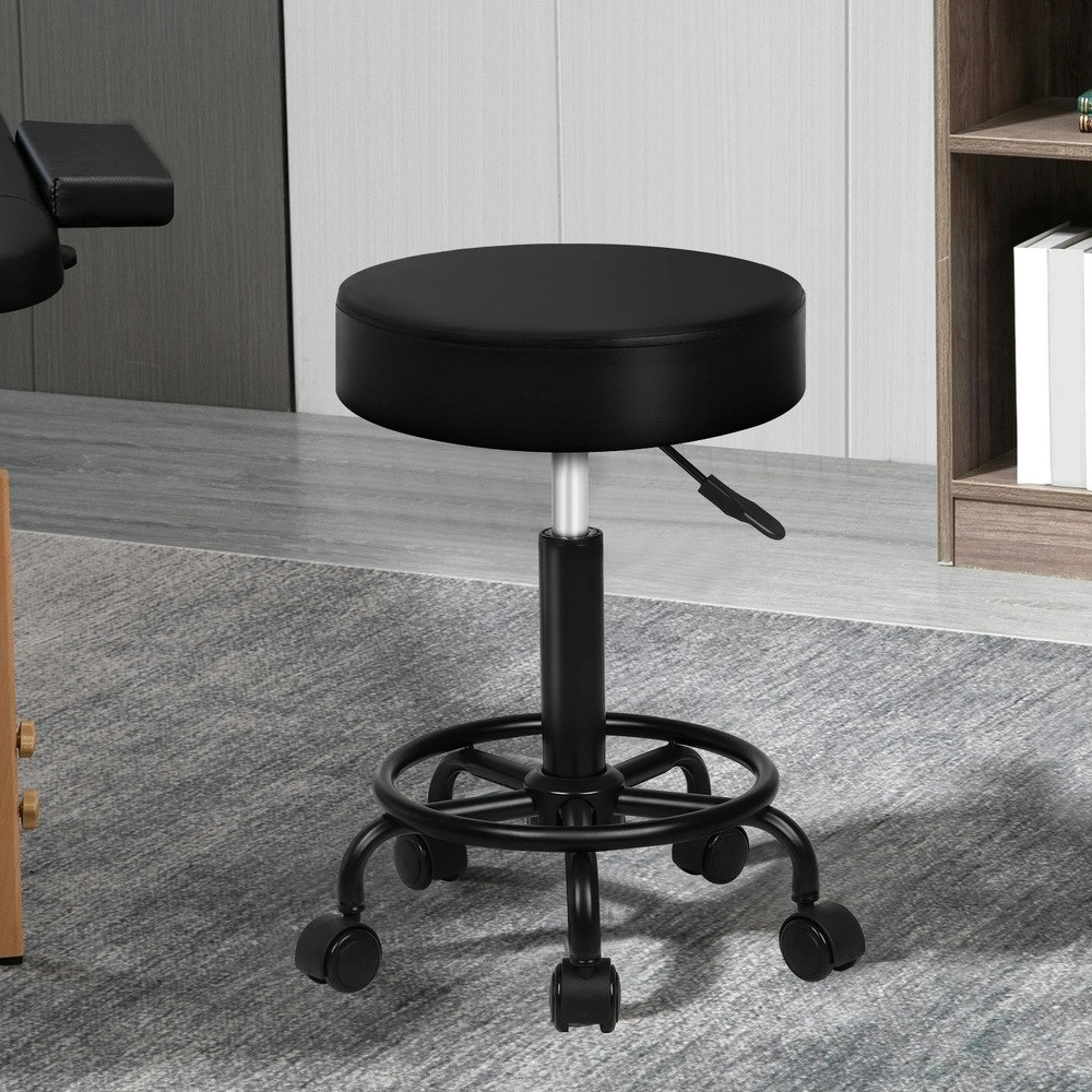 Alfordson Salon Stool Round Swivel All Black