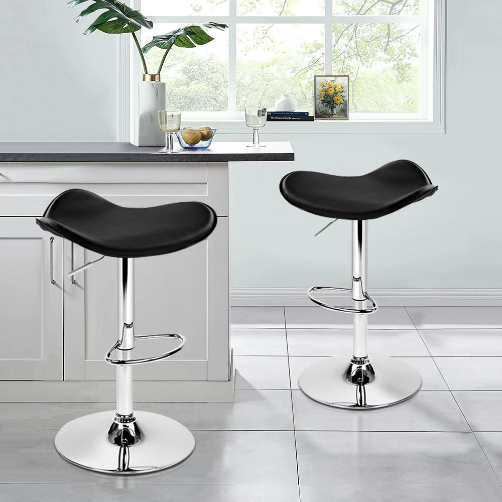 Alfordson Bar Stools Kitchen Swivel Black Portia x2