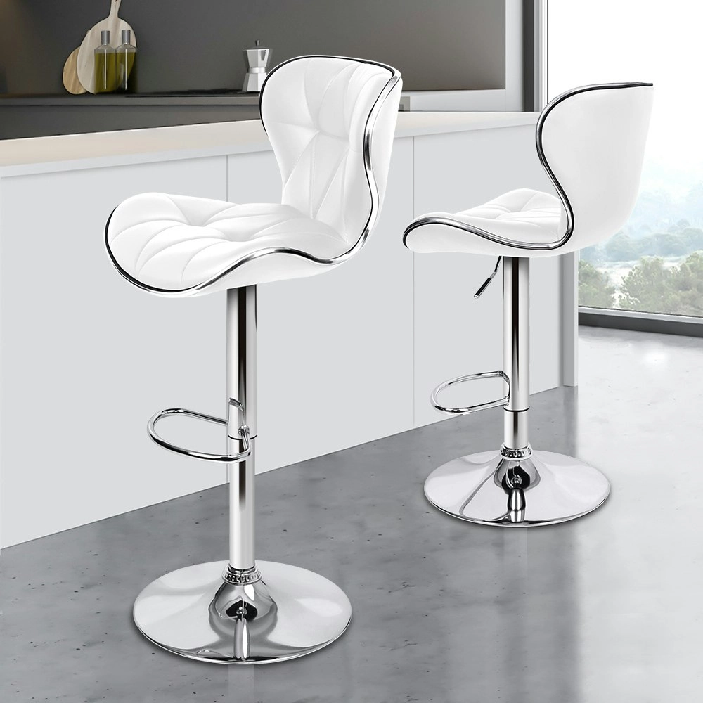 Alfordson Bar Stools Triangle Motif White Luna x2