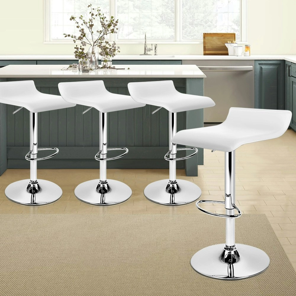 Alfordson Bar Stools Kitchen Swivel White Saxton x4