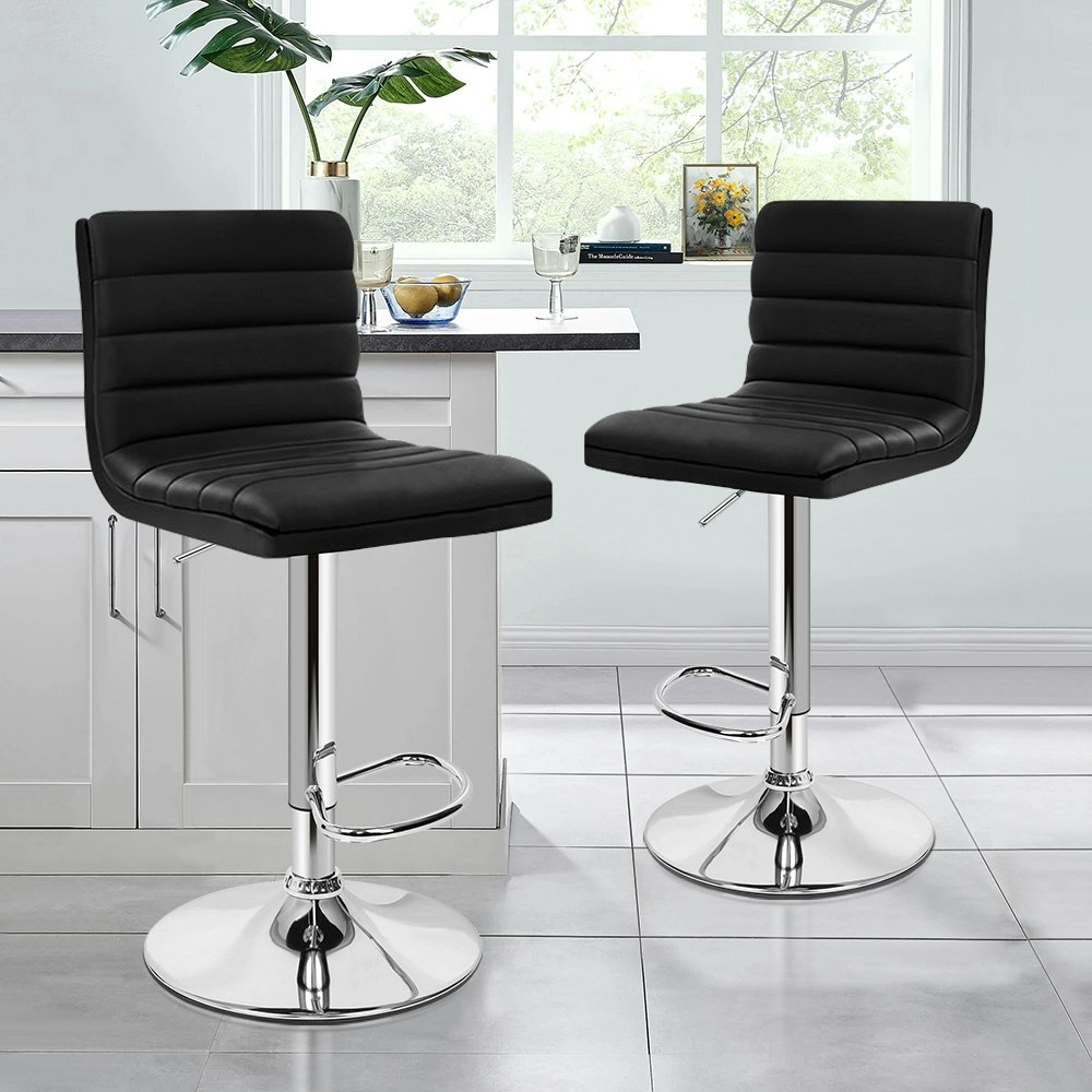 Alfordson Bar Stools Kitchen Swivel Black Ruel x2