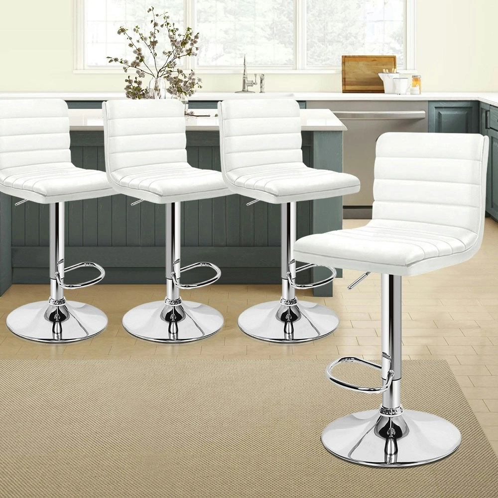 Alfordson Bar Stools Kitchen Swivel White Ruel x4