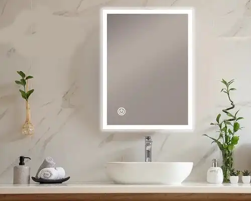 Viviendo LED Bathroom Rectangular Vanity Mirror Light Dimmable Anti-Fog Wall Mounted Touch switch Mirror Light - 70 x 90cm