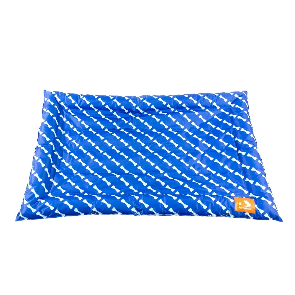 Furbulous Pet Cooling Bed Dog or Cat Non-Toxic Cooling Mat for Summer Rectangular 64cm x 76cm - Blue