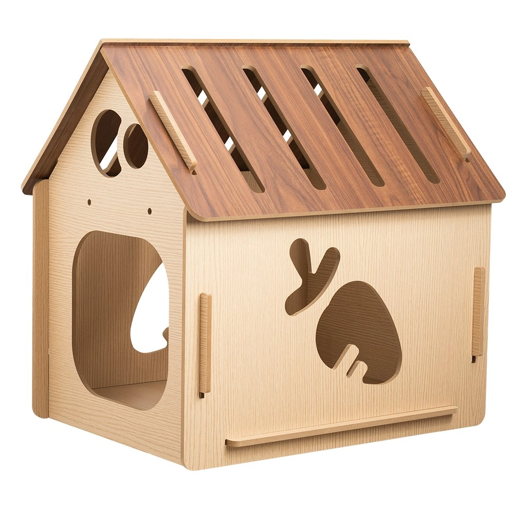 Furbulous Cat Box House and Cat Nap Box Wood House in Carrot Style - Large