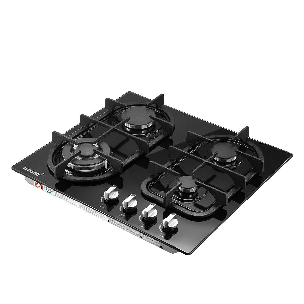 Maxkon Gas Cooktop 4 Burner Gas Hob Black Tempered Glass Top Gas Stove NG LPG