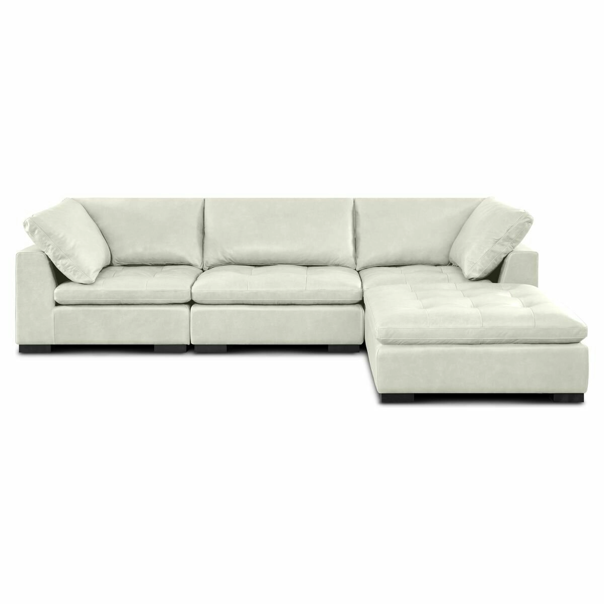 Kalona Milan Three Seater White Leather Lounge