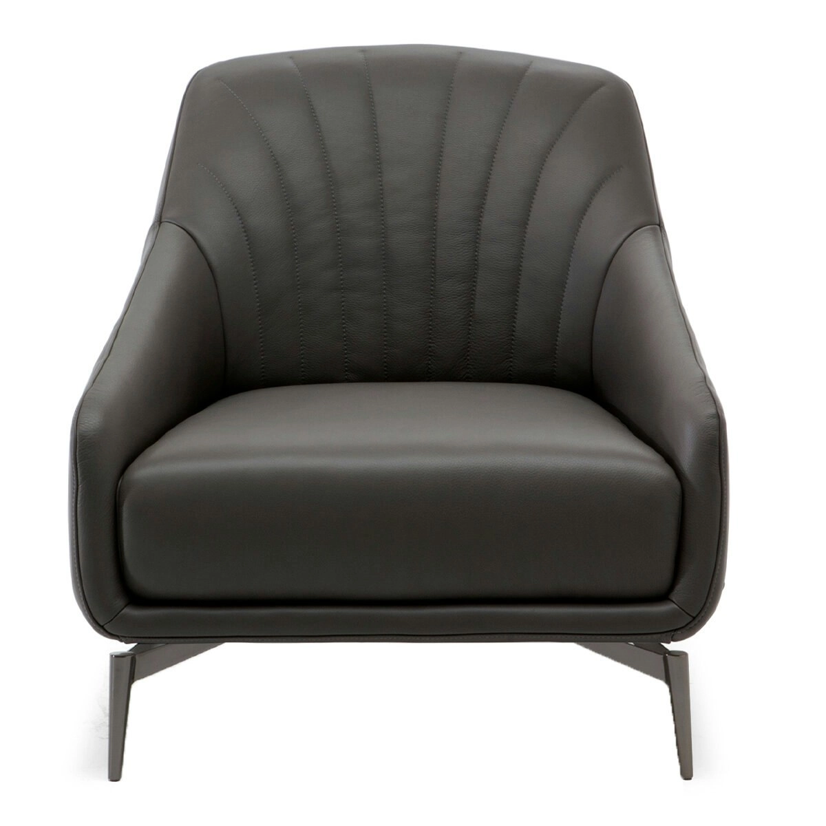 Natuzzi Editions Felicita Charcoal Armchair Leather