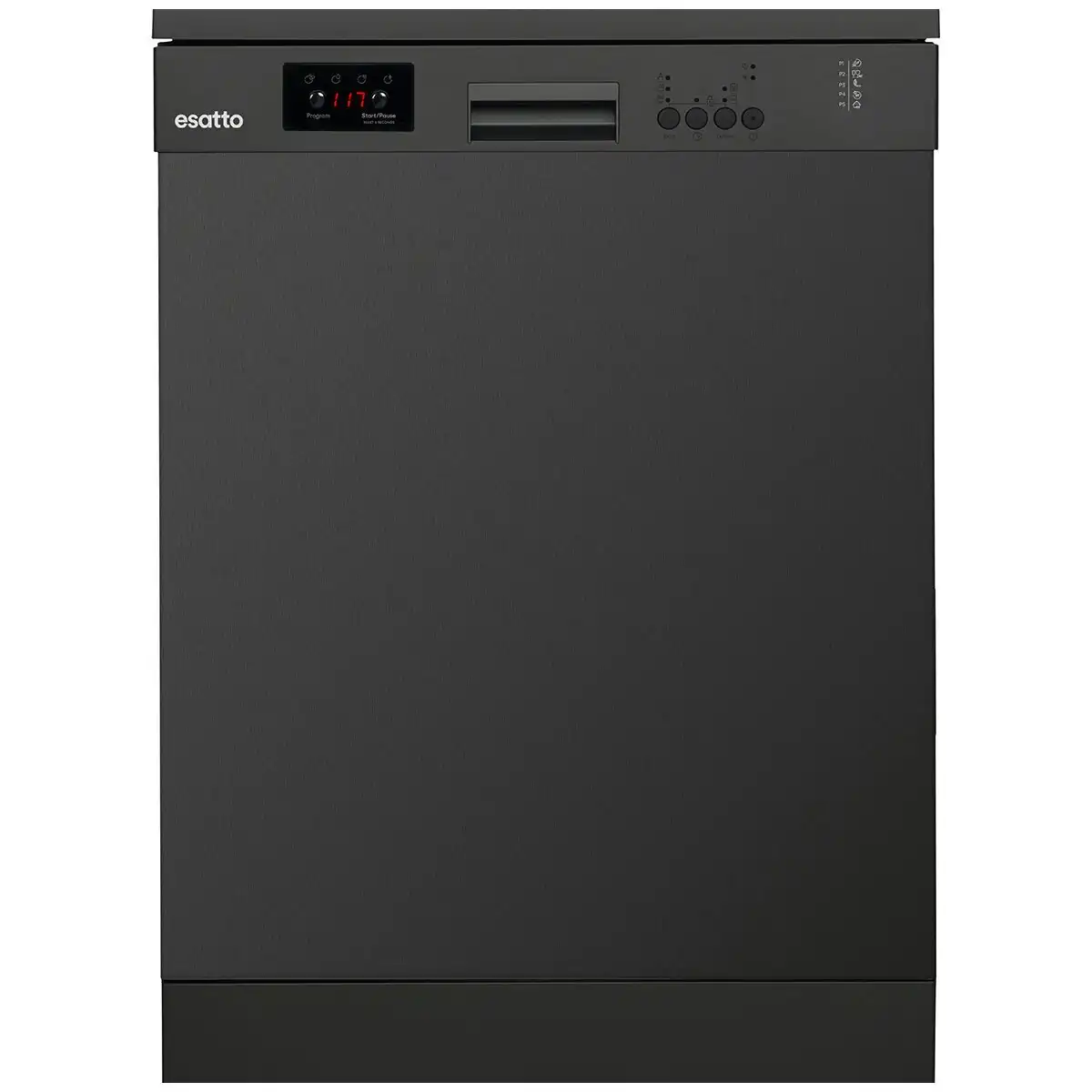 Esatto 60cm Freestanding Dishwasher Black Steel