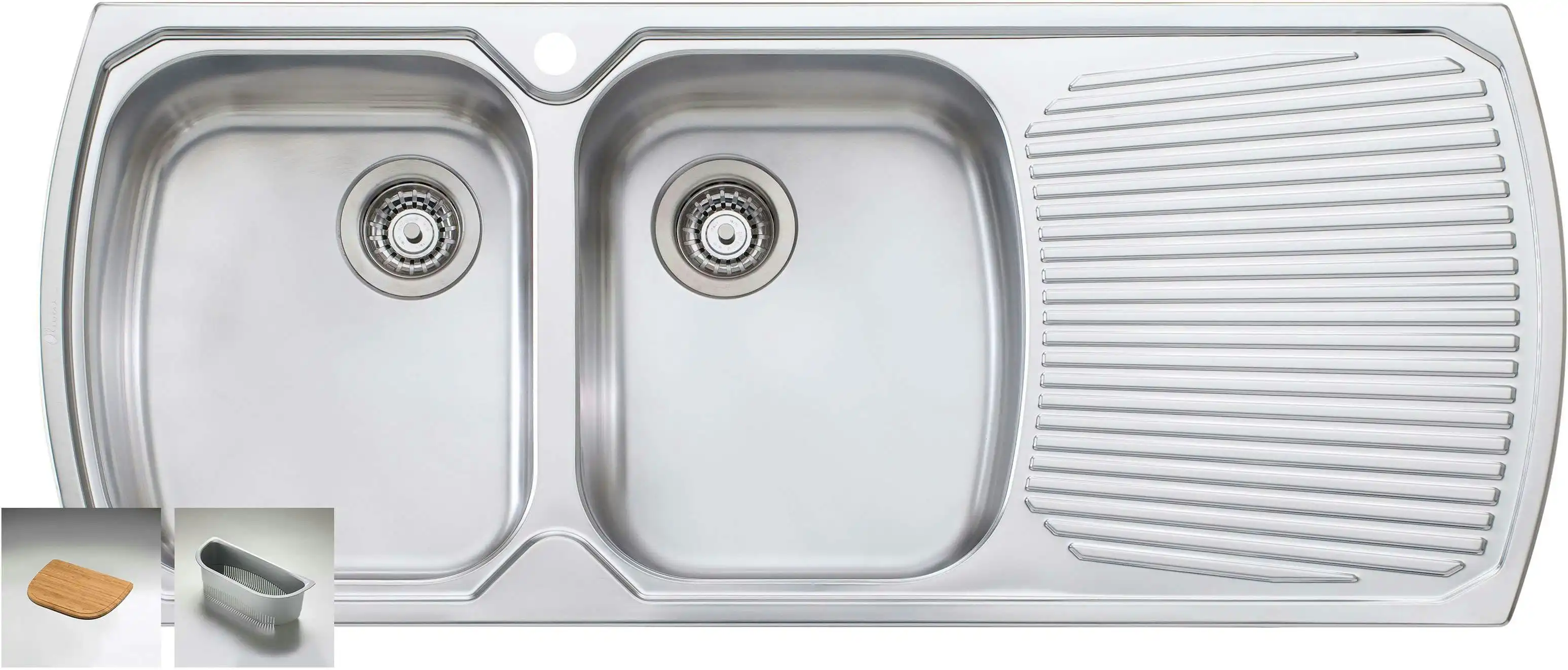 Oliveri Monet Double Left Hand Bowl Inset Sink With Drainer MO771