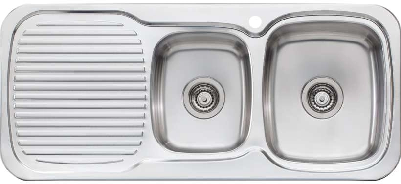 Oliveri LakeLand 1 & 3/4 Double Right Hand Bowl Inset Sink With Drainer LL137