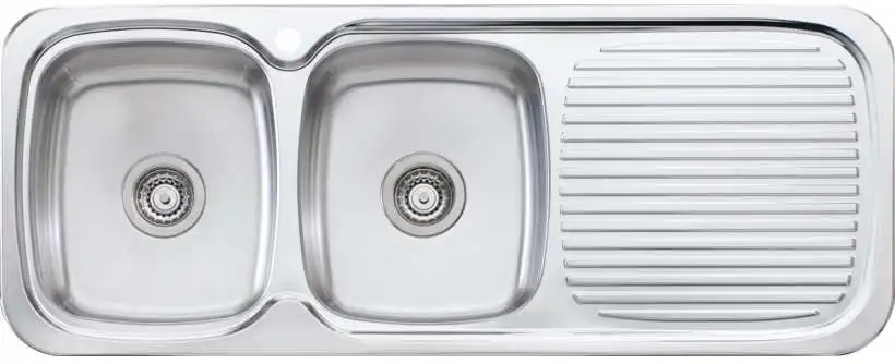 Oliveri LakeLand Double Left Hand Bowl Inset Sink With Drainer LL156