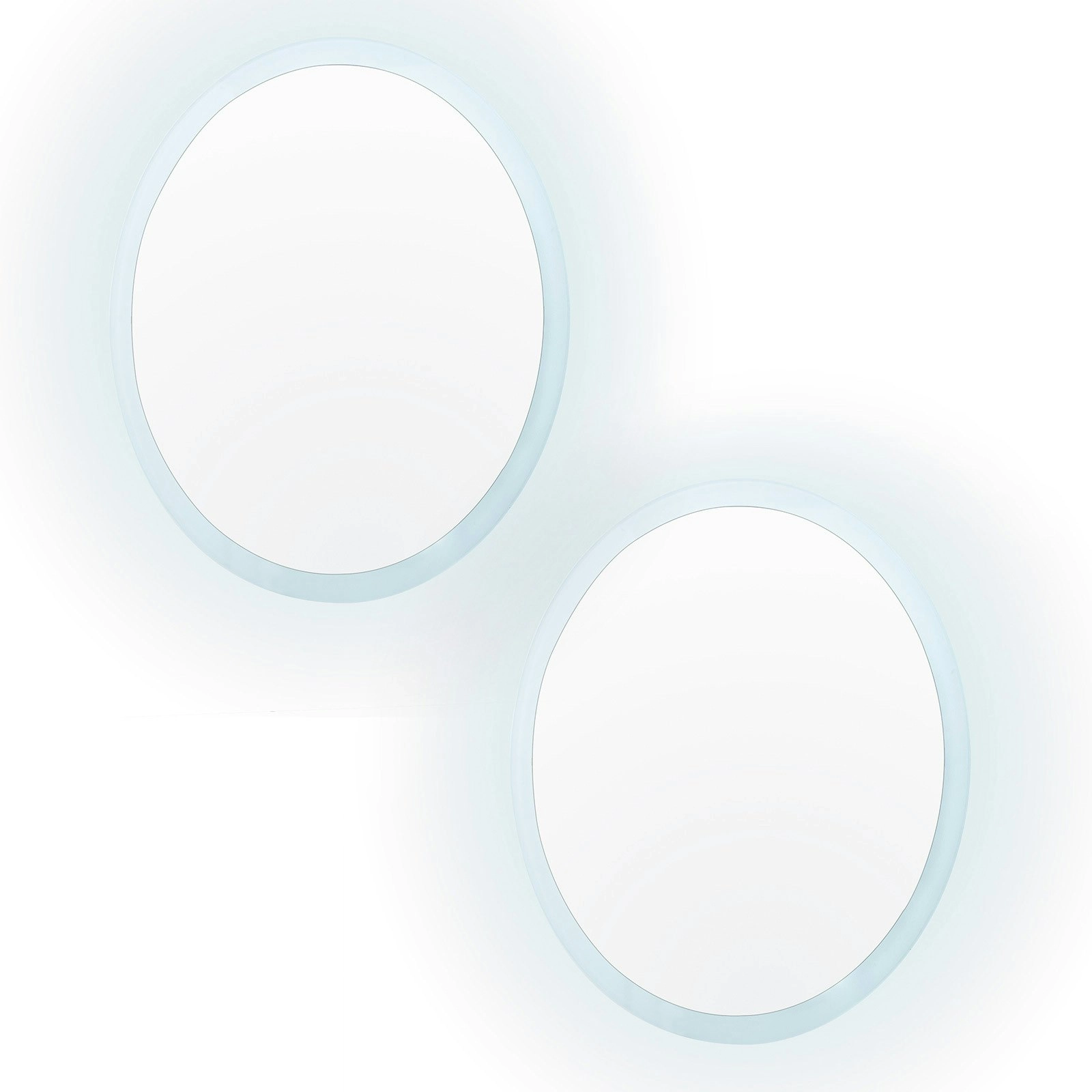 2 Set 70cm LED Wall Mirror Round Bathroom